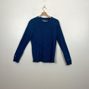 Madewell Long Sleeve Pullover Womens S Stretch Blue Crew Neck Relaxed T Shirt